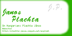 janos plachta business card